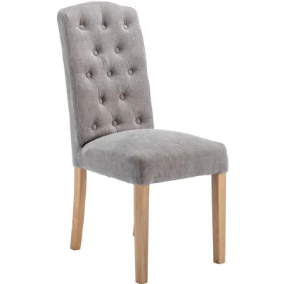 The Chair Collection Button Back Dining Chair Grey