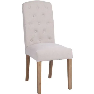 The Chair Collection Button Back Dining Chair Natural