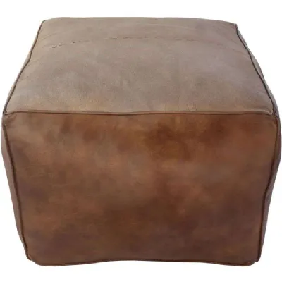 The Chair Collection Leather Pouf