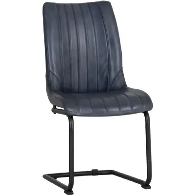 The Chair Collection Leather And Iron Chair Blue