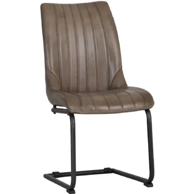 The Chair Collection Leather And Iron Chair Brown