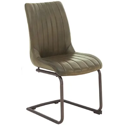 The Chair Collection Leather And Iron Chair Light Grey