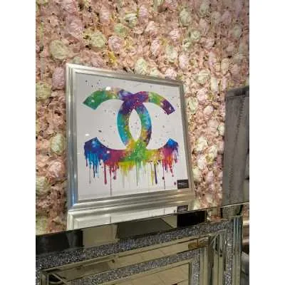 Chanel Multicolor Paint Art With Silver Frame
