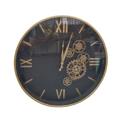 50cm Black Gears Wall Clock