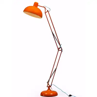 Orange Large Adjustable Angled Desk Style Floor Lamp