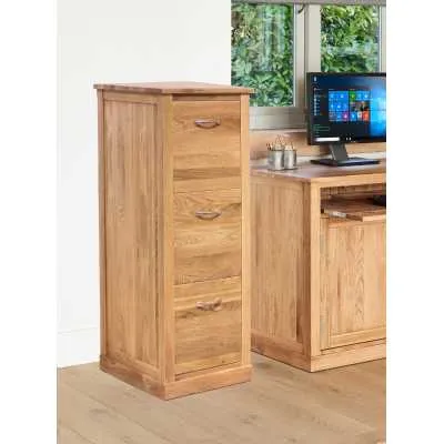 Solid Light Oak 3 Drawer Filing Cabinet Home Office Storage Unit