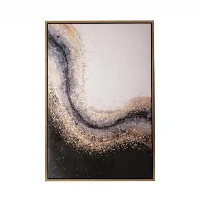 Black And Gold Framed Canvas Wall Art