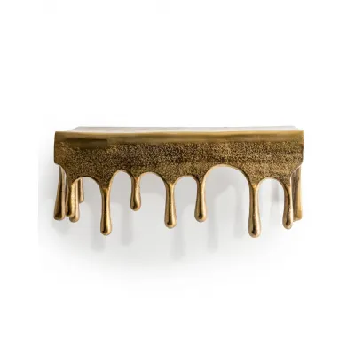Gold 'Dali' Drip Small Rectangular Aluminium Wall Shelf