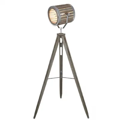 Hollywood Directors Grey Wood Adjustable Tripod Floor Lamp