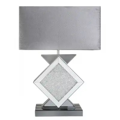 Smoked Mirror Diamond Shape Table Lamp