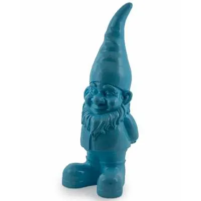 Giant Bright Blue Gnome Figure