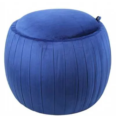 Blue Round Storage Stool With Lid