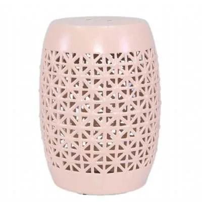 46cm Pink Weave Design Ceramic Stool