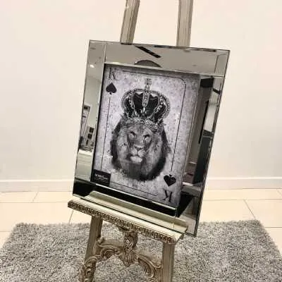King Of Spades Lionhead And Crown Wall Art Mirror