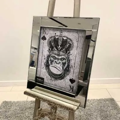 King Of Spades Monkey Face Crown Wall Art Mirror