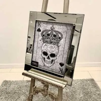 King Of Spades Skull And Crown Wall Art Mirror