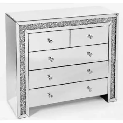 Luxe Mocka Mirror Crystal 2+3 Chest Of Drawers