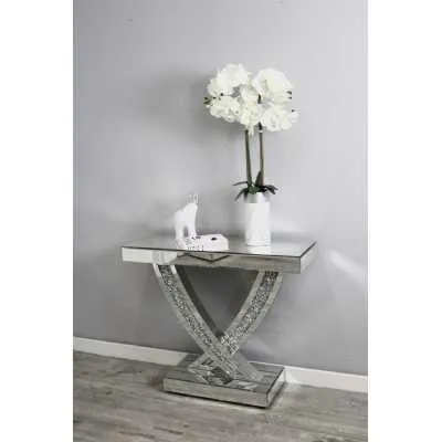 Luxe Mocka Mirror Crystal Console Table Swift Base