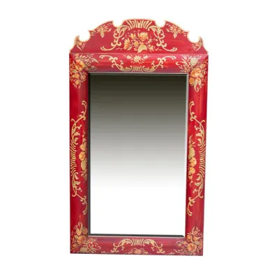 Red Floral Design Dressing Table Mirror