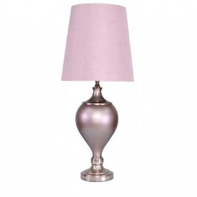 Medium Rose Gold Matte Regal Lamp With Blush Pink
