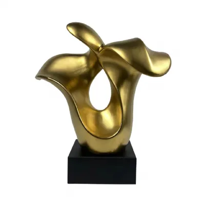 48. 5cm Matte Gold Abstract Sculpture