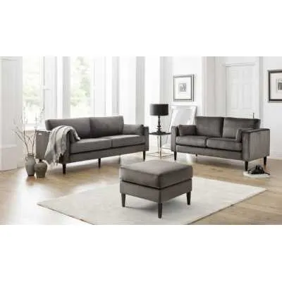 Hayward Velvet Medium 2 Seater Sofa Grey