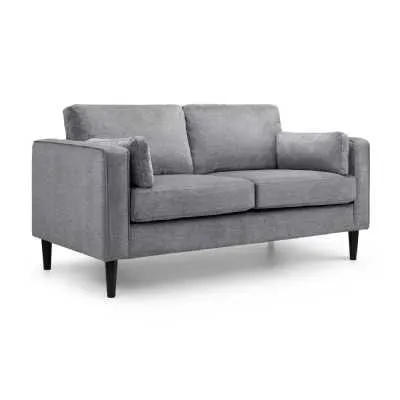 Dark Grey Chenille Fabric Upholstery 2 Seater Sofa Padded Framed