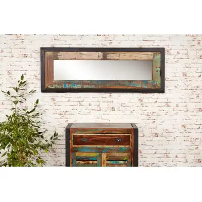 Large Rustic Painted Wall Mirror Reclaimed Rectangular