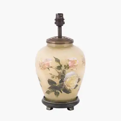 Classic Shabby Chic Rose Small Glass Table Lamp Base