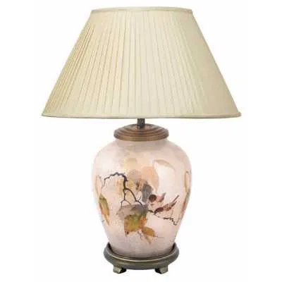 Chinese Bird Small Glass Table Lamp