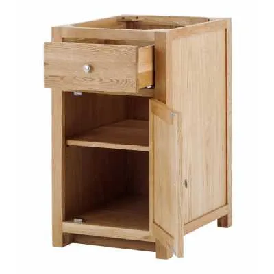 Handmade Oak Kitchens Right 1 Door 1 Drawer Cabinet With soft close drawers