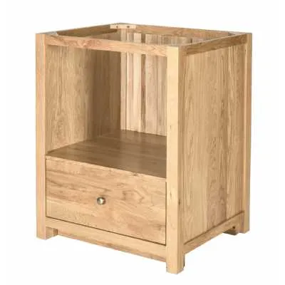 Classic Style Handmade Oak Wood Kitchen Oven Cabinet 1 Drawer Open Shelf 86x70x60cm