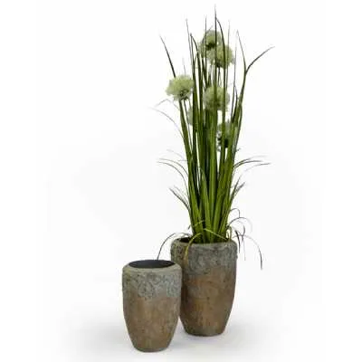 Tall Gold And Cream Eco S 2 Garden Planters