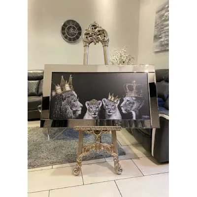 Lion King All Family Black Wall Art With Mirror Frame