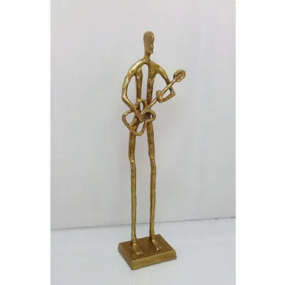 Mint Homeware Man with Guitar Ornament Gold