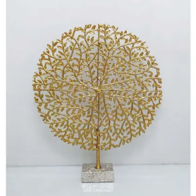 Mint Homeware Large Round Sculpture Gold And Nickel