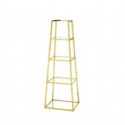 Logan Gold And Clear Glass 4 Tier Ladder Shelf Unit