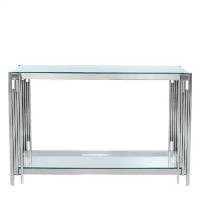 Hayden Glass Stainless Steel Console Table