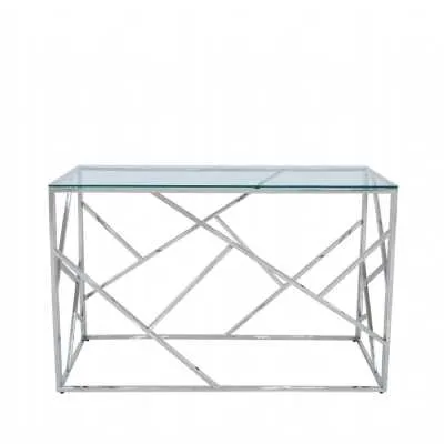 Ajax Stainless Steel Metal Console Table