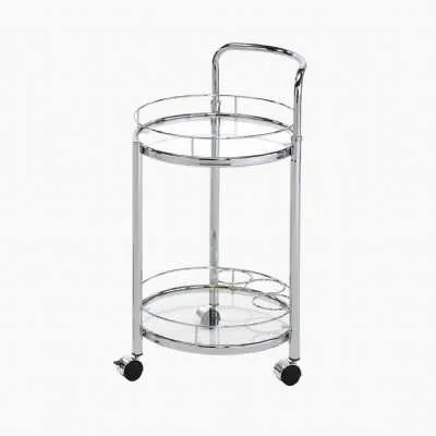 Harry Chrome Metal And Clear Drinks Trolley