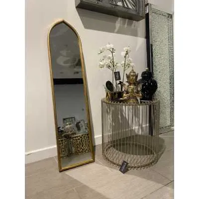 127 X 31Cm Arch Mirror Medieval Style Gold Mirror