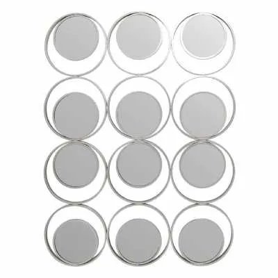 12 Circles Wall Mirror In Silver