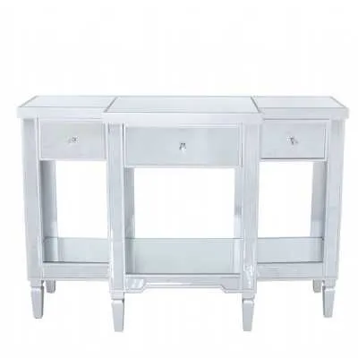 Richmond Console Table 3 Drawer And Shelf Silver