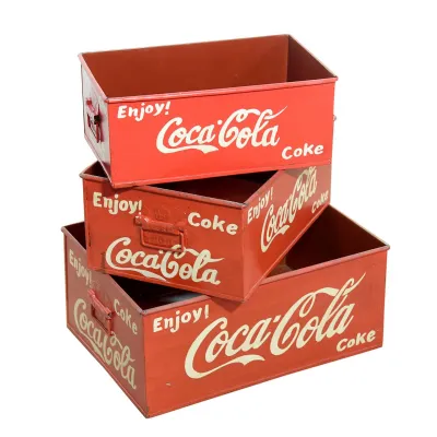 Set of 3 Metal Coca Cola Trays