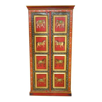Hand Painted Vintage Tall Cabinet
