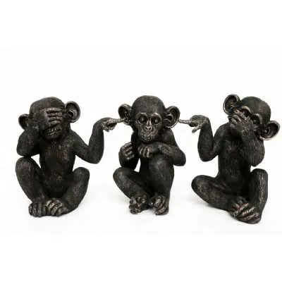 32X67Cm Set Of 3 Monkeys