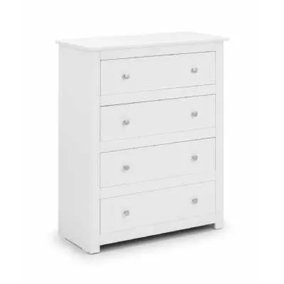 Surf White Painted Modern Bedroom Storage Chest of 4 Drawers