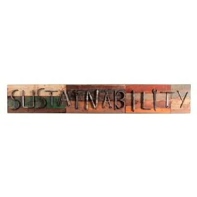 Upcycled Lighting And Furniture Sustainability Sign