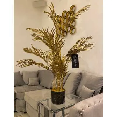 105Cm Gold Luxe Palm Tree Decor Plant