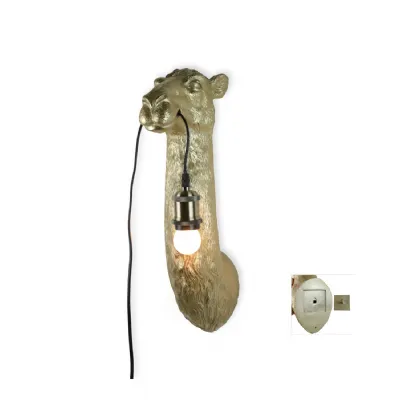 Antique Gold Camel Head Wall Lamp